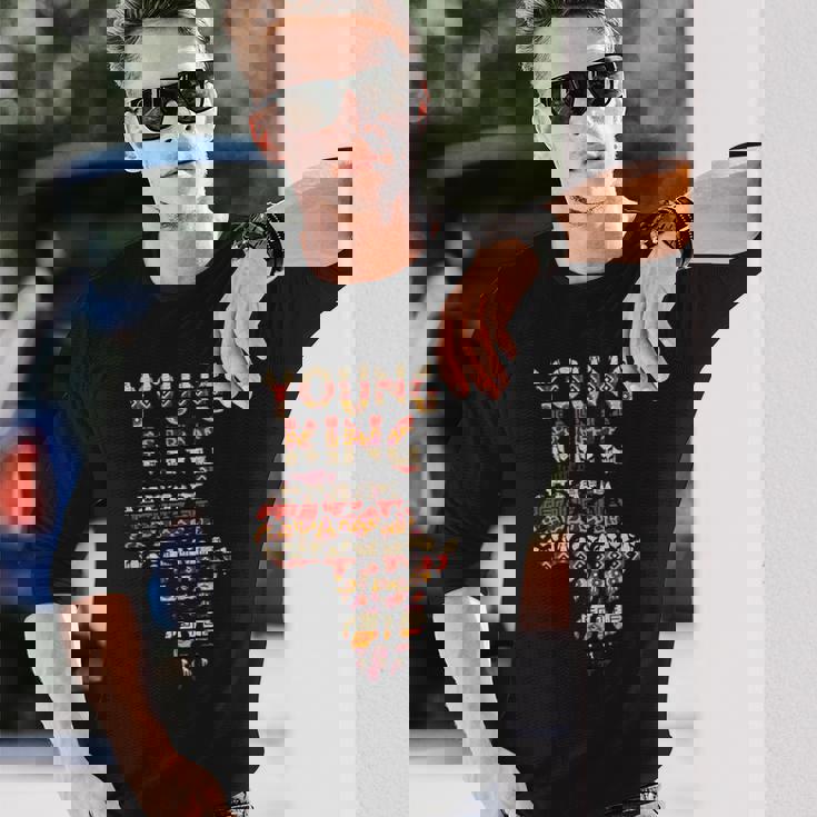 アフリカの王 アート ケンテ 布 アフリカ ガーナ キッズ 面白い アフリカ 長袖Tシャツ 彼への贈り物