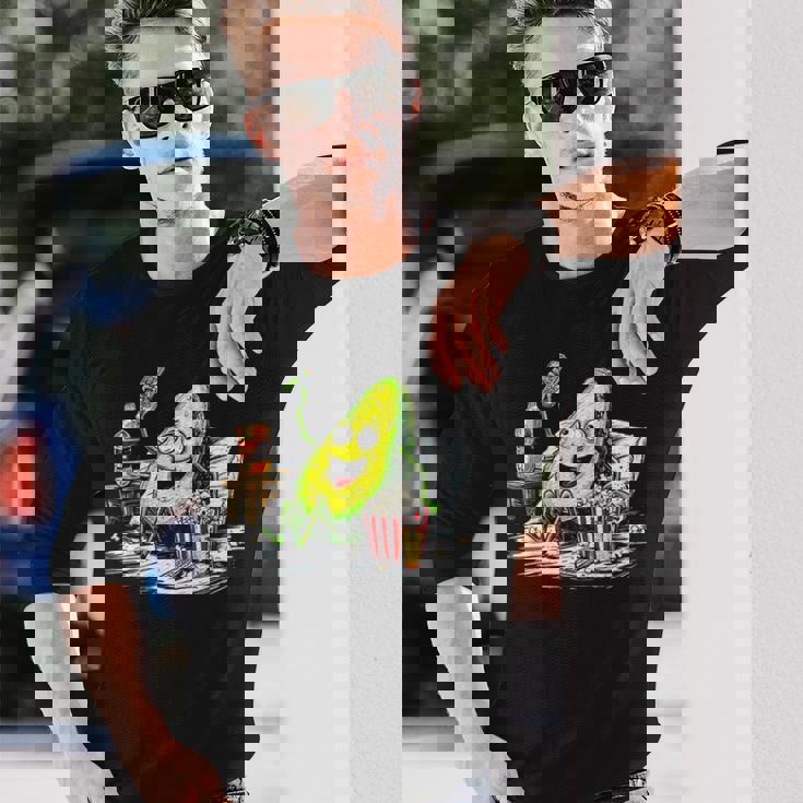 アボカド リラックス 持株 おやつ アート フルーツ モチーフ アボカド 長袖Tシャツ 彼への贈り物