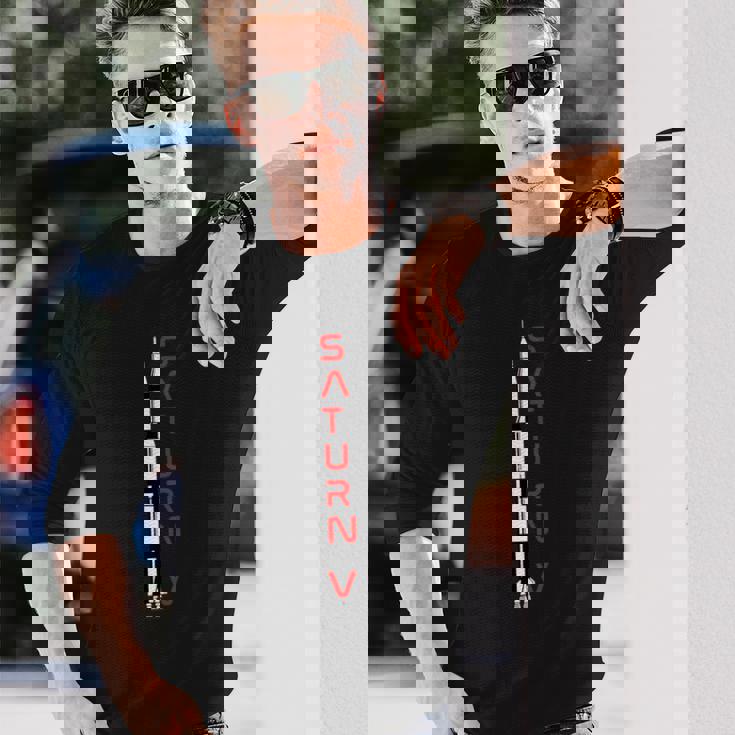 アポロ11号サターンv型月面宇宙ロケット 長袖Tシャツ 彼への贈り物