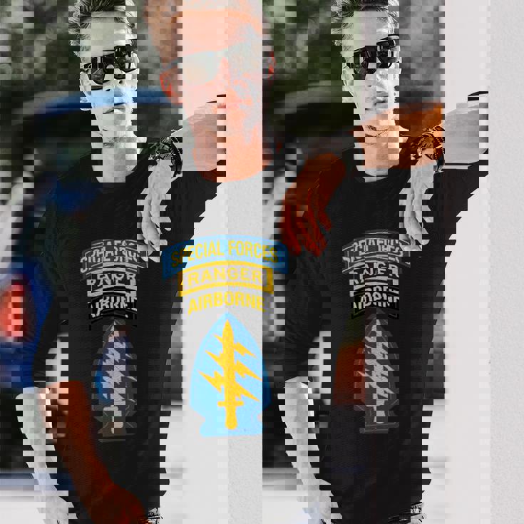 アメリカ陸軍特殊部隊-特殊部隊レンジャータブ-15W 長袖Tシャツ 彼への贈り物