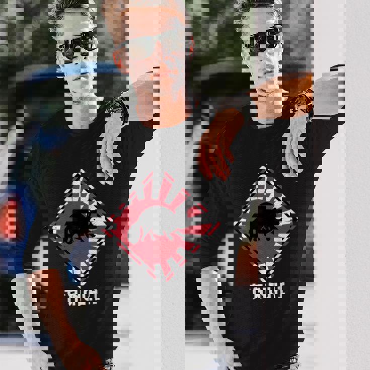 アライグマ犬 たぬき交差 日本ライジングサンフラッグ 長袖Tシャツ 彼への贈り物
