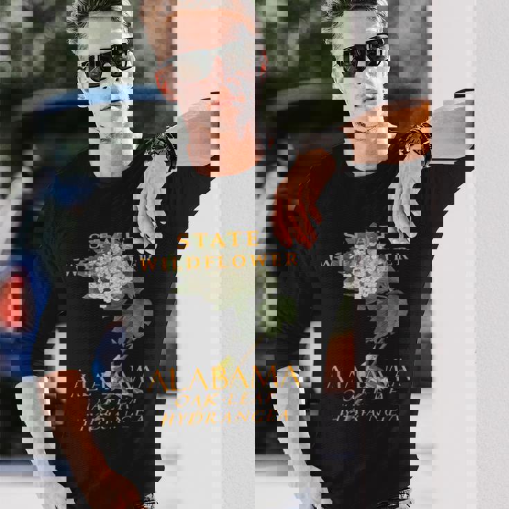 アラバマ準州ワイルドフラワー オークの葉のアジサイ 長袖Tシャツ 彼への贈り物