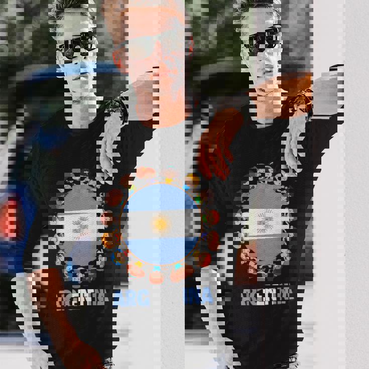 アルゼンチン国旗 ヒスパニック文化遺産月間 アルゼンチン キッズ 長袖Tシャツ 彼への贈り物