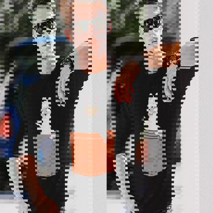 アルパカ 胸ポケット Pako Lama Huacaya アルパカ ブリーダー アルパカ 長袖Tシャツ 彼への贈り物