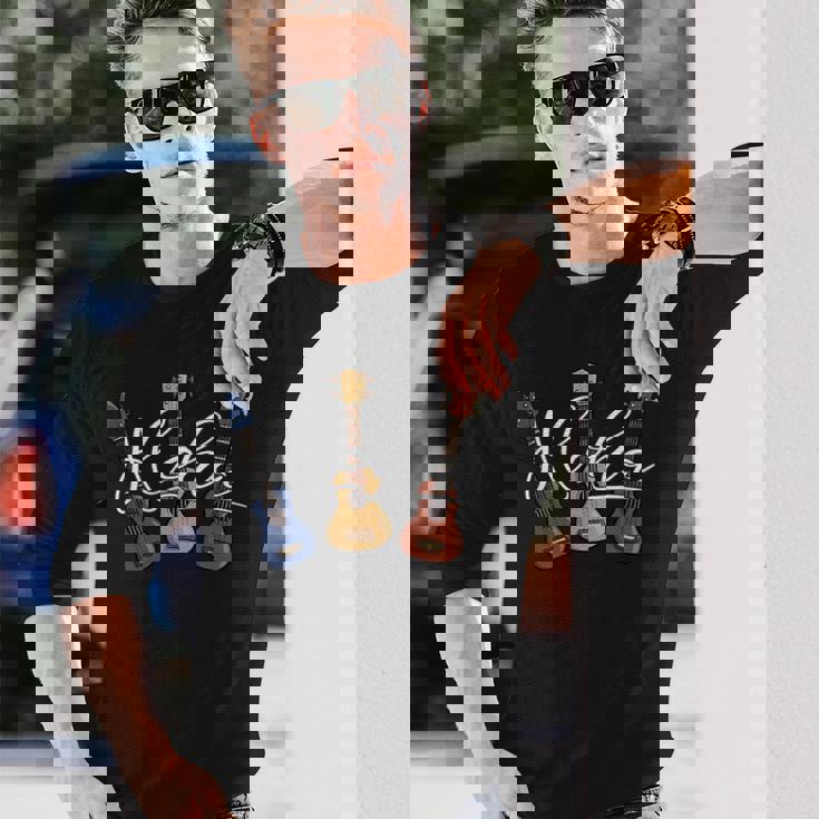 アロハ漫画 ウクレレ ハワイ ウケ ライフスタイル ウクレレ 長袖Tシャツ 彼への贈り物