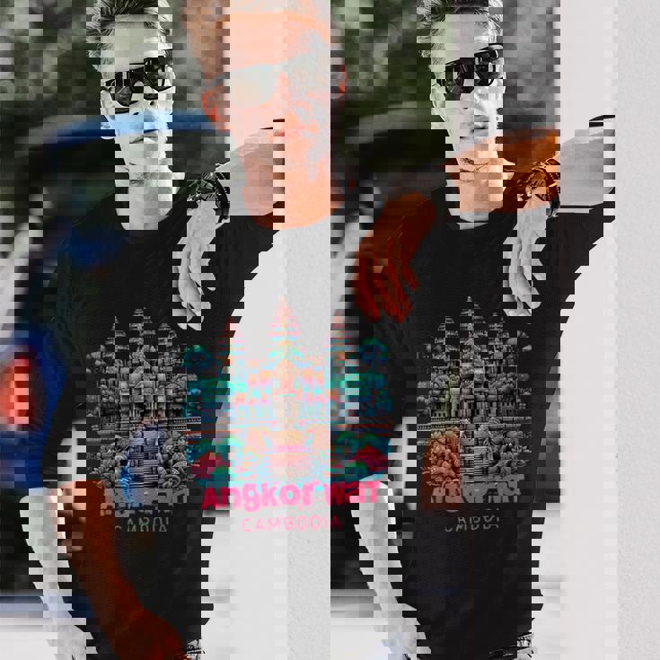 アンコールワット ヒンドゥー教寺院 シェムリアップ カンボジア 長袖Tシャツ 彼への贈り物