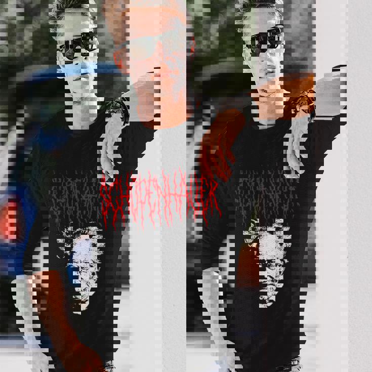 アーサー・ショーペンハウアー デスメタルスタイル 哲学 デザイン 長袖Tシャツ 彼への贈り物