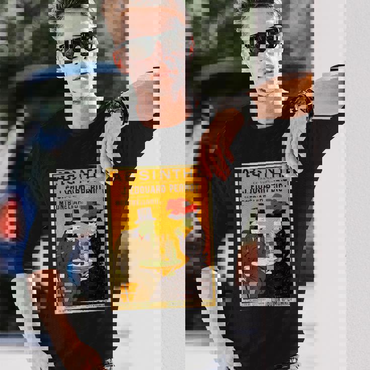 アールヌーボー アブサン ビクトリア朝 カップル テーブル 長袖Tシャツ 彼への贈り物