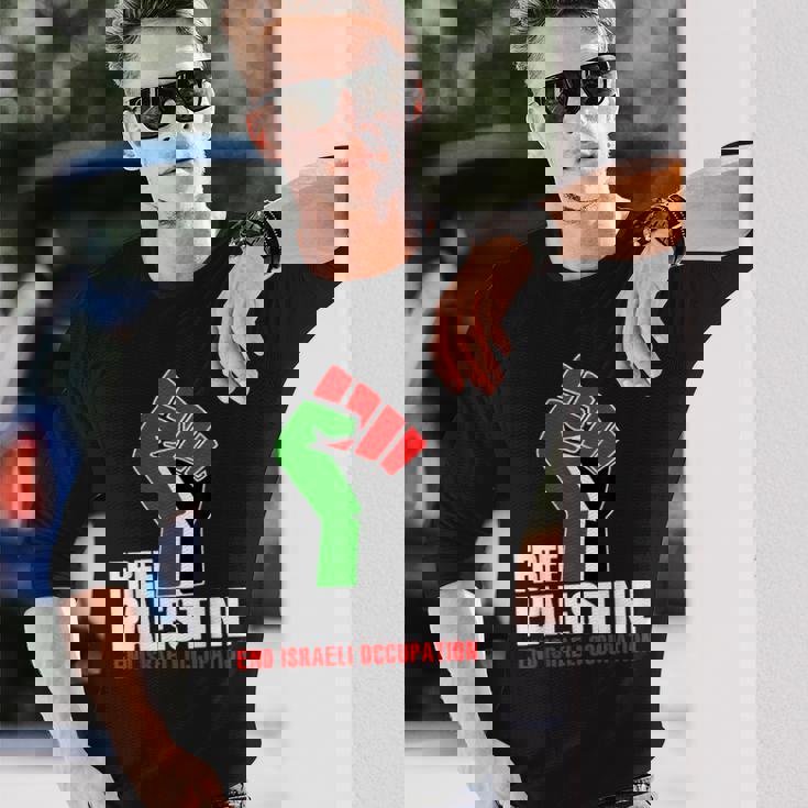 イスラエル人民の自由なパレスチナの職業 長袖Tシャツ 彼への贈り物