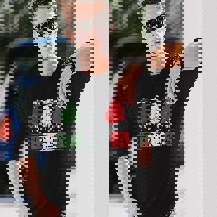 イタリア イタリア 国旗 スクーター ベスパ 原付ライダー お土産 ギフト 長袖Tシャツ 彼への贈り物