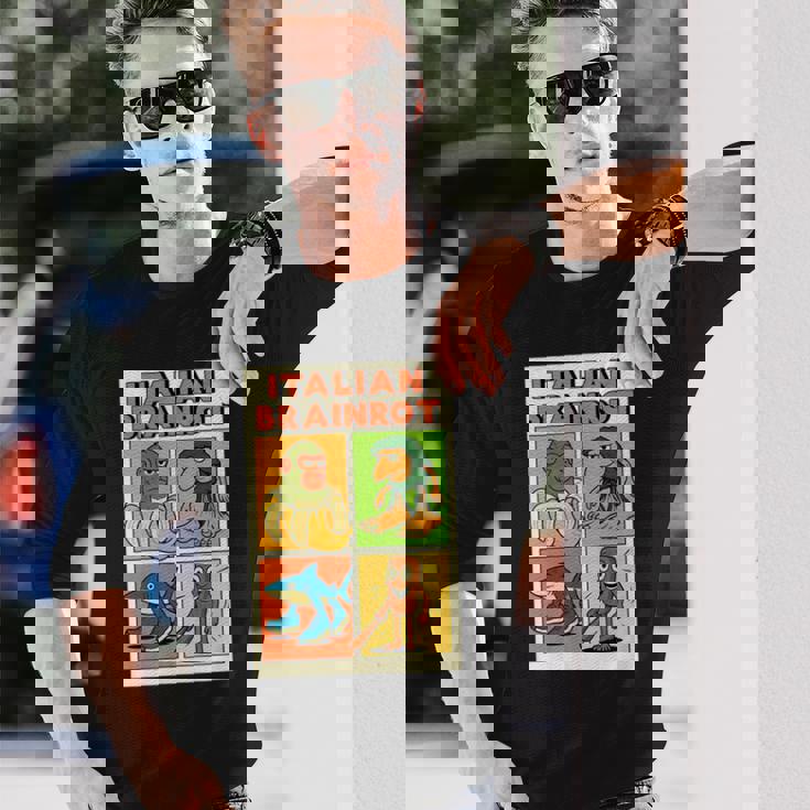 イタリアのブレインロットコミックポスター 長袖Tシャツ 彼への贈り物