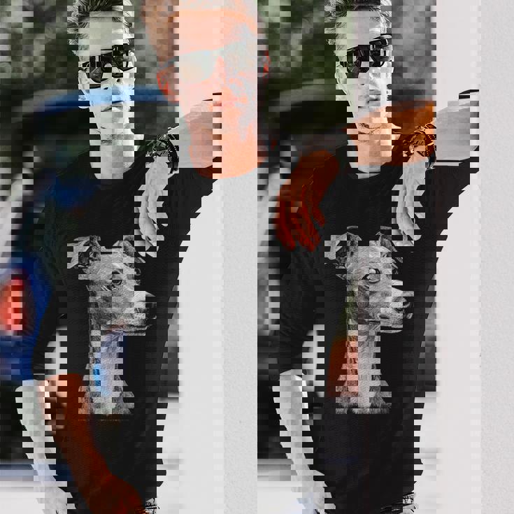 イタリアン グレイハウンド 犬 モチーフ ペット イタリアン グレイハウンド 長袖Tシャツ 彼への贈り物