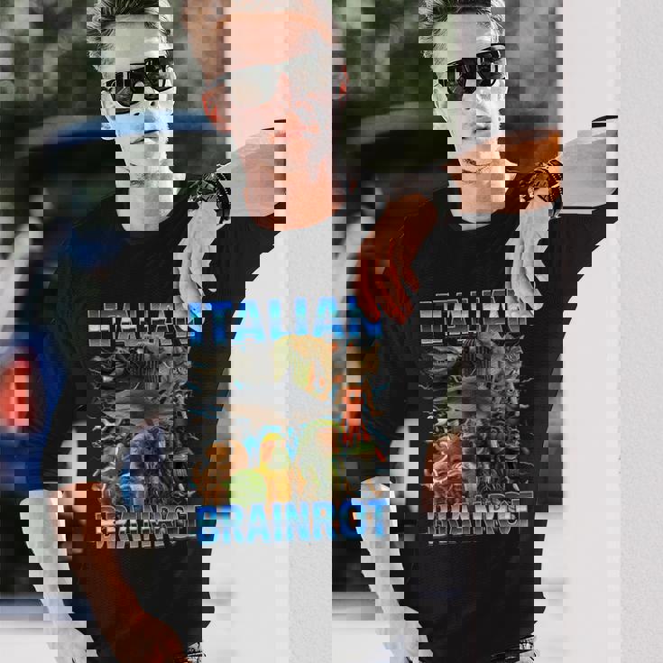 イタリアン ブレイン ミーム トラレロ トラララ ボンバルディーノ クロコディロ 長袖Tシャツ 彼への贈り物