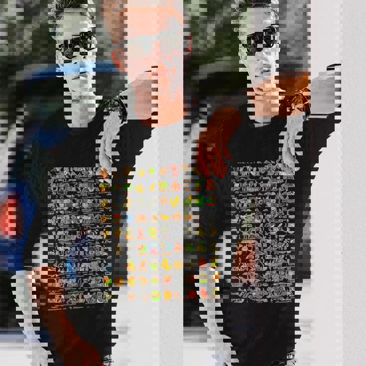 イタリア語-ブレインローz世代面白いミーム90ブレインロットキャラクター 長袖Tシャツ 彼への贈り物