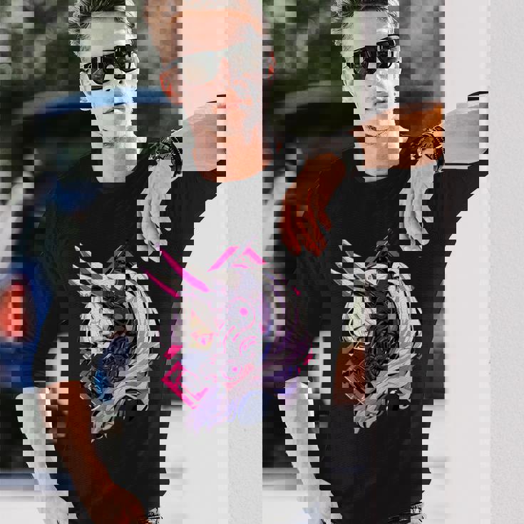 イースターバニーイヤー サイバーパンク エステティックテックウェア 長袖Tシャツ 彼への贈り物