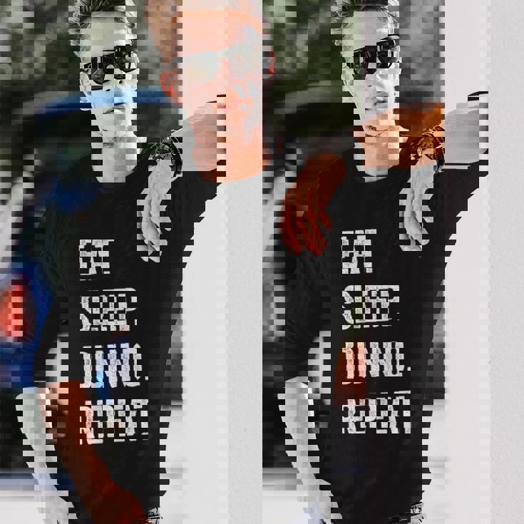 イート・スリープ・ディスクダンノ・リピート 長袖Tシャツ 彼への贈り物