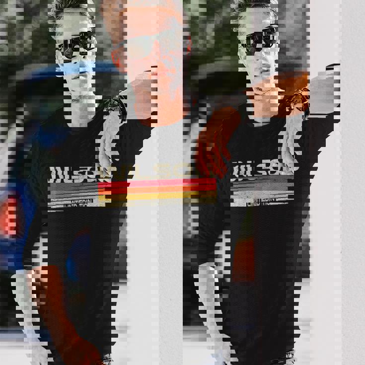 ウィルソン 姓 誕生日 家族 再会 80年代 90年代 夕日 長袖Tシャツ 彼への贈り物