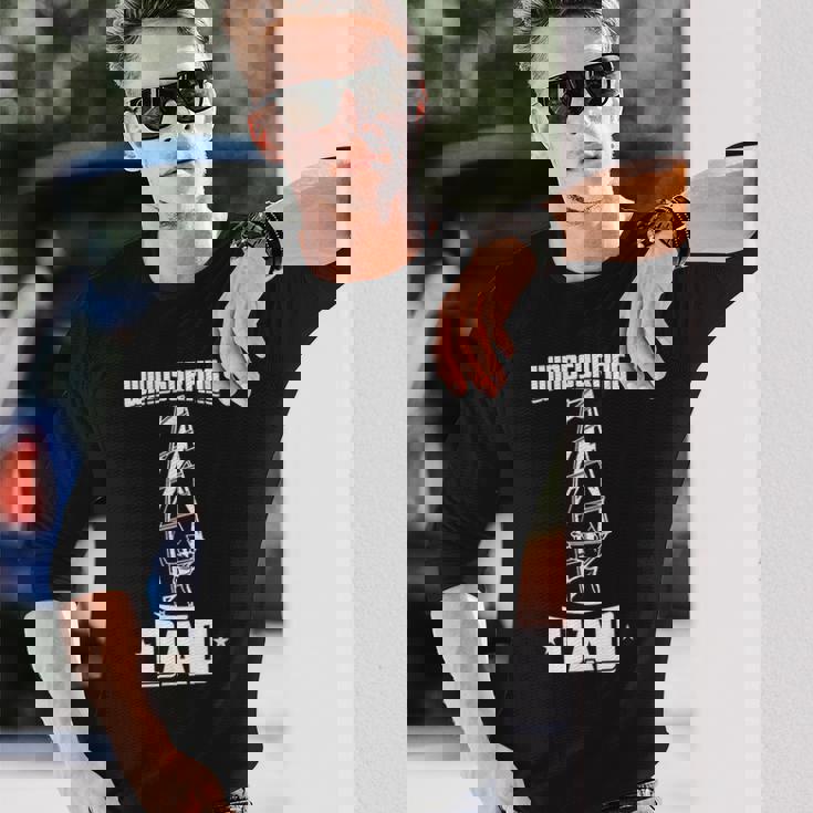 メンズ ウインドサーフィンの父 ウインドサーフィンの愛好家 ボードセイリング 長袖Tシャツ 彼への贈り物