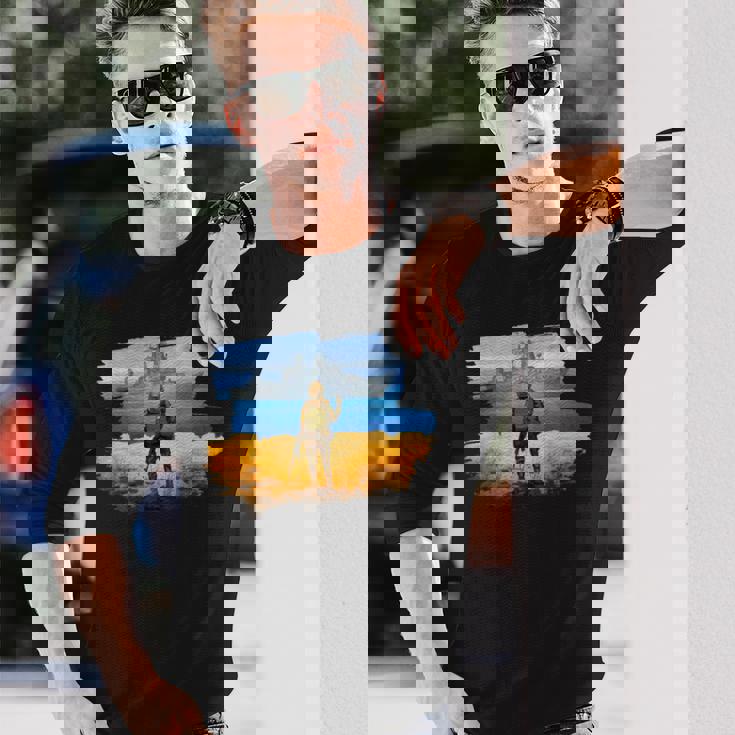 ウクライナ 切手 ウクライナ 切手 旗 ウクライナ プライド 長袖Tシャツ 彼への贈り物