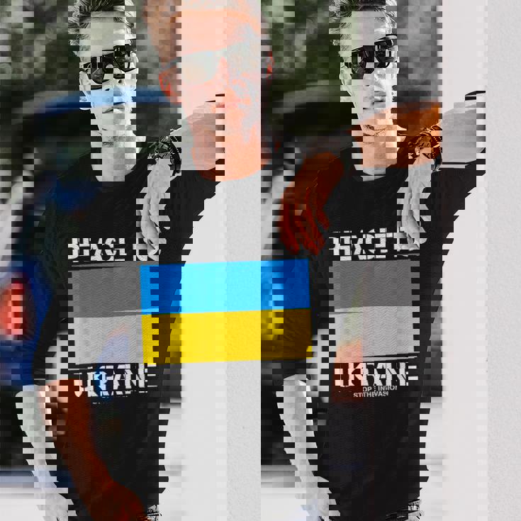 ウクライナへの平和 侵略を止めましょう。 長袖Tシャツ 彼への贈り物