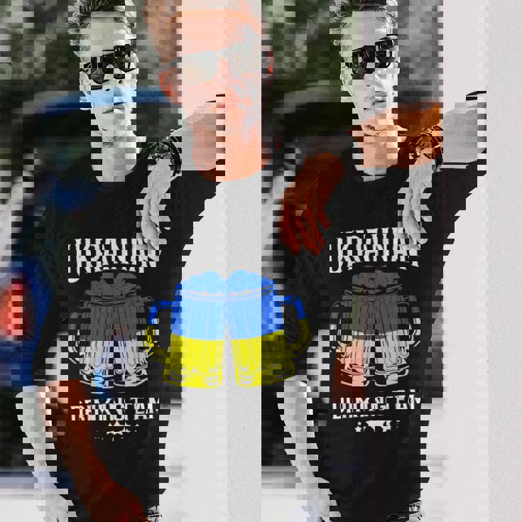 ウクライナ国旗ビール ウクライナ飲酒チーム 長袖Tシャツ 彼への贈り物