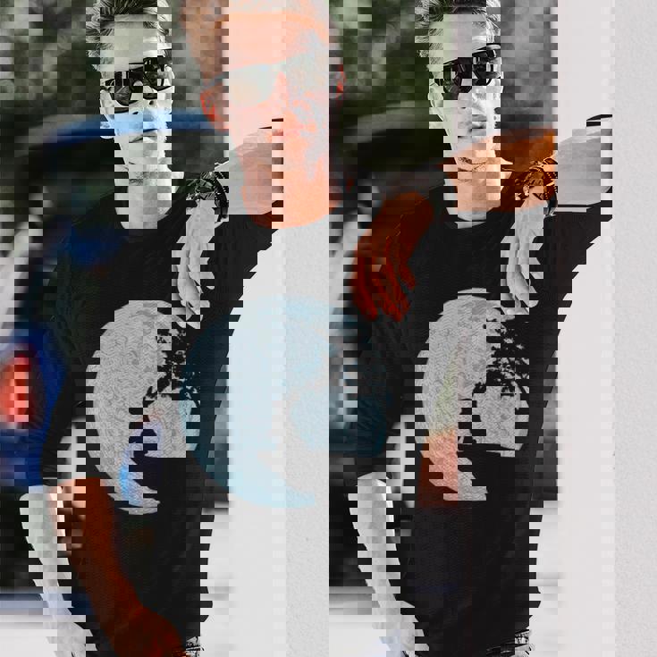 ウサギのギフトアイデア ウサギ 月 イースターバニー 長袖Tシャツ 彼への贈り物