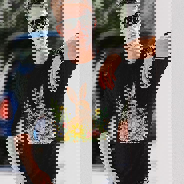 ウサギの恋人 グラフィックデザイン ウサギ オーナー。 長袖Tシャツ 彼への贈り物