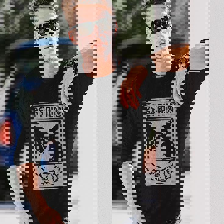 ウサギの親友 ライフ ペットギフト 長袖Tシャツ 彼への贈り物