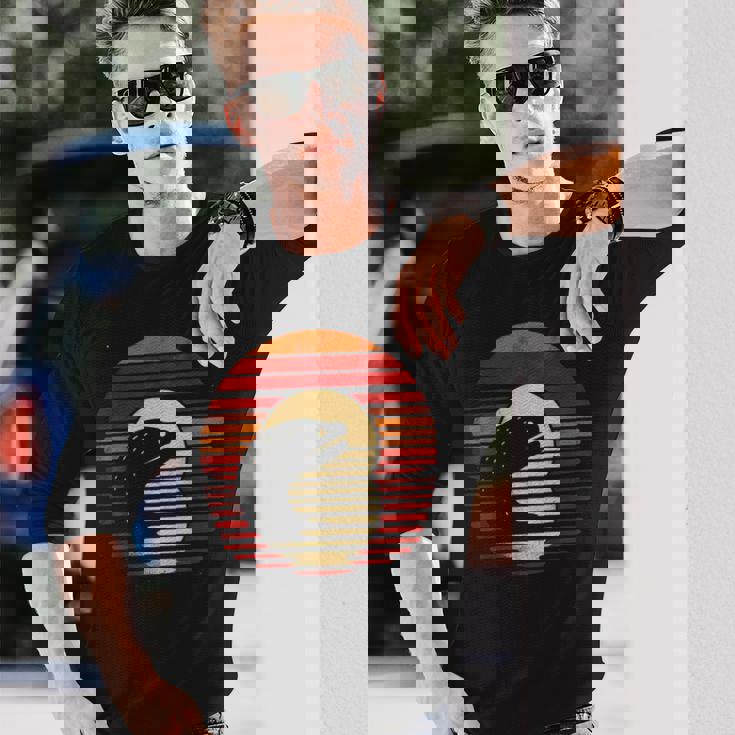 ウツボ サンセット レトロスタイル サファリ ヴィンテージ 70年代 釣り 長袖Tシャツ 彼への贈り物