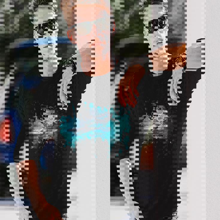 メンズ ウミガメ 風景 亀 長袖Tシャツ 彼への贈り物