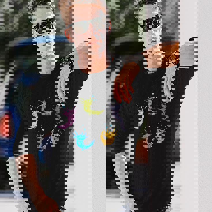 ウーパールートル メキシコウォーターサラマンダー カラフルなウーパールーパー 長袖Tシャツ 彼への贈り物