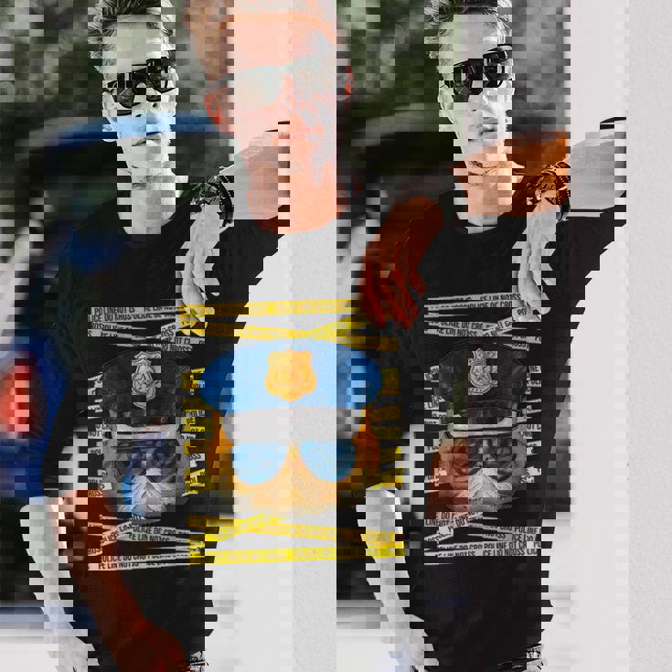 エキゾチック ショートヘア 警察官 警察官 面白い 警察 猫 長袖Tシャツ 彼への贈り物