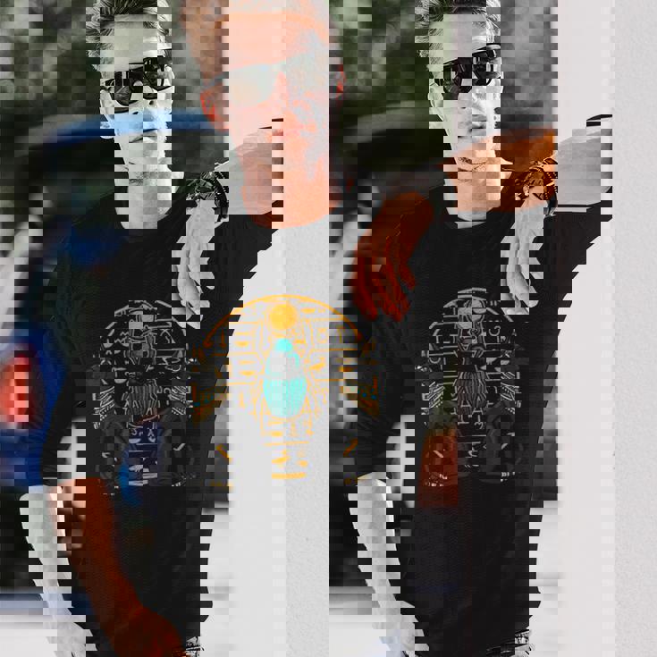 エジプト バステト 猫 スカラベ エジプトの歴史 長袖Tシャツ 彼への贈り物