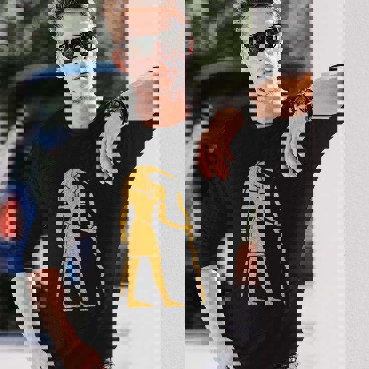 エジプトヒエログリフ ファラオ語 古代エジプト 長袖Tシャツ 彼への贈り物