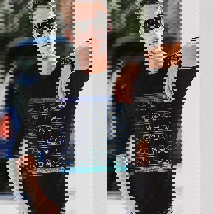 エジプトヒエログリフ古代エジプトの歴史 長袖Tシャツ 彼への贈り物