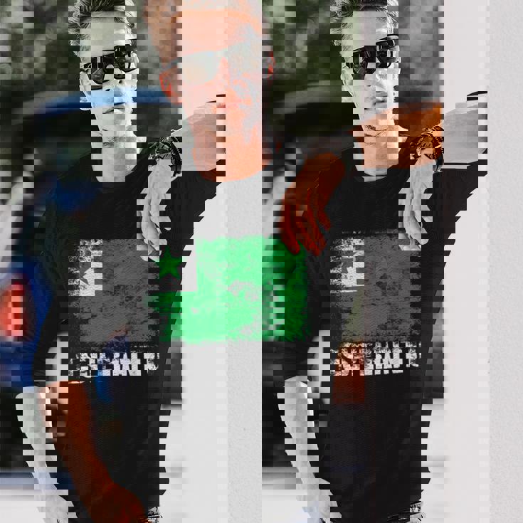 エスペラント国旗tシャツ 長袖Tシャツ 彼への贈り物