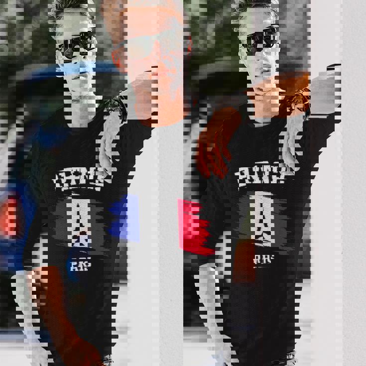 エッフェル塔 パリ フランス フランス 国旗 バケーション パリ 長袖Tシャツ 彼への贈り物