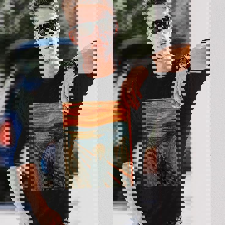 エドヴァルド表現主義の叫びムンクアート 長袖Tシャツ 彼への贈り物