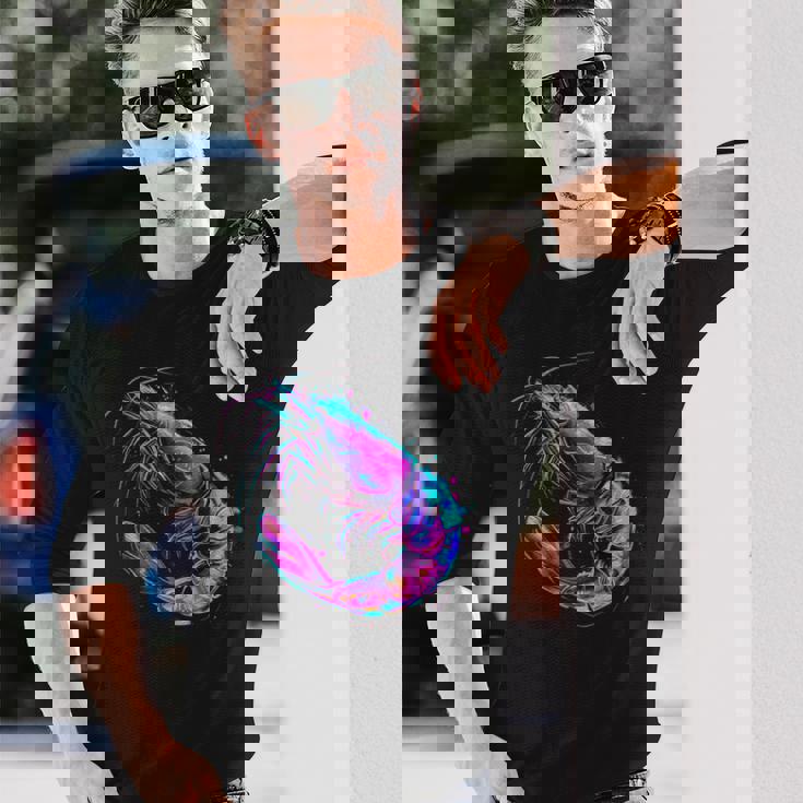 エビ 海 海 海 エビ 海 動物 海洋 哺乳類 モチーフ 長袖Tシャツ 彼への贈り物