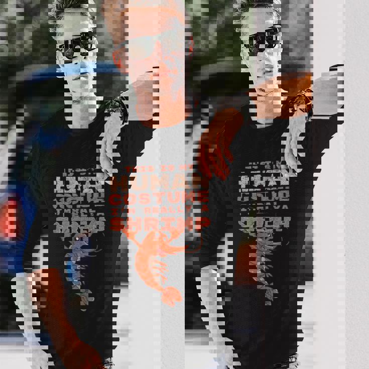 エビ 面白い人間のコスチューム レトロ エビやザリガニ 長袖Tシャツ 彼への贈り物