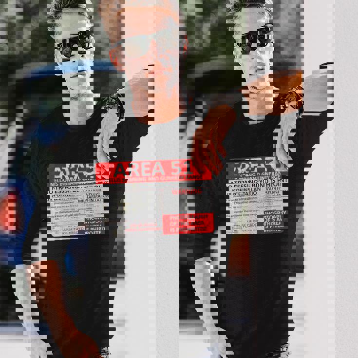 エリア51 フェイクミリタリーサイン 長袖Tシャツ 彼への贈り物