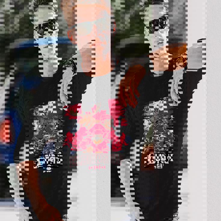 エルボーアップ カナダ カナディアン ビーバー ヘラジカ ホッケーチーム メープルリーフ 長袖Tシャツ 彼への贈り物