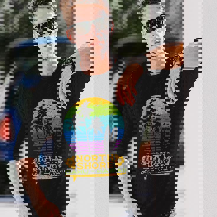 オアフ島ノースショア ハワイお土産サーフィンスタイル 長袖Tシャツ 彼への贈り物