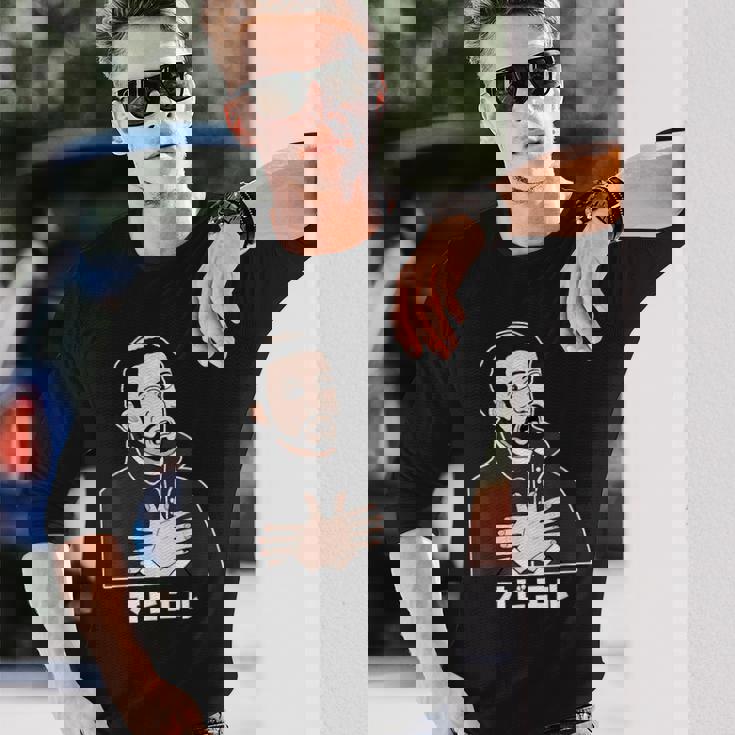 オビエル おもしろ ユーモア 歴史 ジョーク 恐怖 日本史 宣教師 怯える オビエル 長袖Tシャツ 彼への贈り物