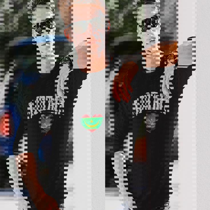 オーク フラッグ ハート オブ モーリタニア エンブレム National Pride & Unity 長袖Tシャツ 彼への贈り物