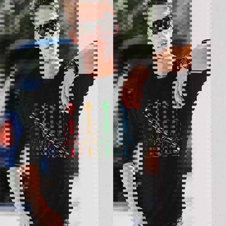 オーケストラ ヴァイオリン 奏者 音楽 ヴィンテージ 楽器 バイオリン 長袖Tシャツ 彼への贈り物