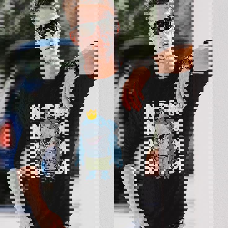 オーシャンキング シャーク ハングリーシャーク キング Eat Now Nom 長袖Tシャツ 彼への贈り物