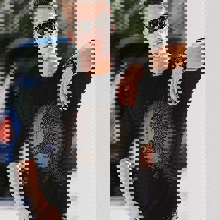 オーディンのカラス フギンとムニン フギンとムニン 長袖Tシャツ 彼への贈り物