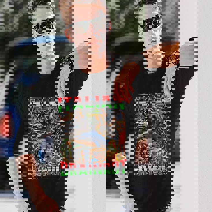 オールイタリアンブレインローミーム-イタリアンブレインロット 長袖Tシャツ 彼への贈り物