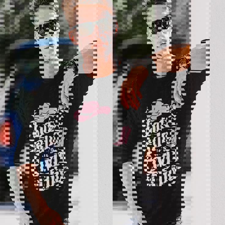 カウガールブーツ、キラキラ、カントリーミュージックギフト 長袖Tシャツ 彼への贈り物